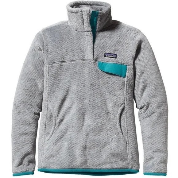 Patagonia M Synchilla Pullover Fleece Jacket Gray Blue Re Tool Snap T Waffle Wea - Picture 5 of 10